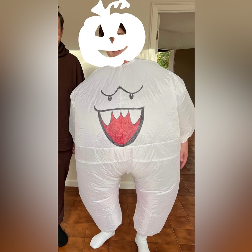 Adult custom air inflated Boo ghost costume